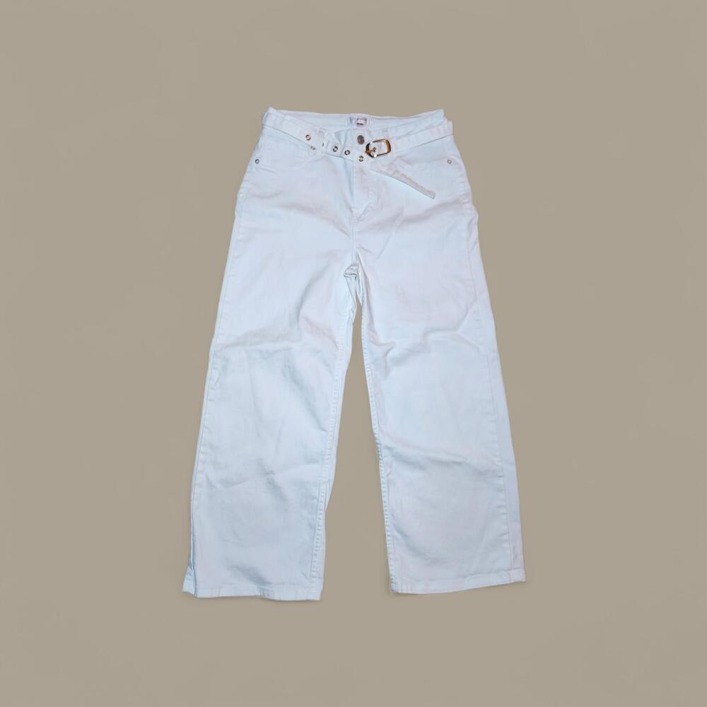 Vigoss Women's Jeans White High Waist Wide Leg Size 9/29